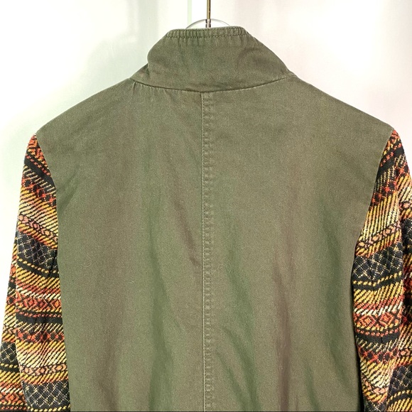 Cotton Cargo Jacket with Wool Blend Blanket Sleeves, Adjustable Waist, Mossimo - Picture 4 of 14